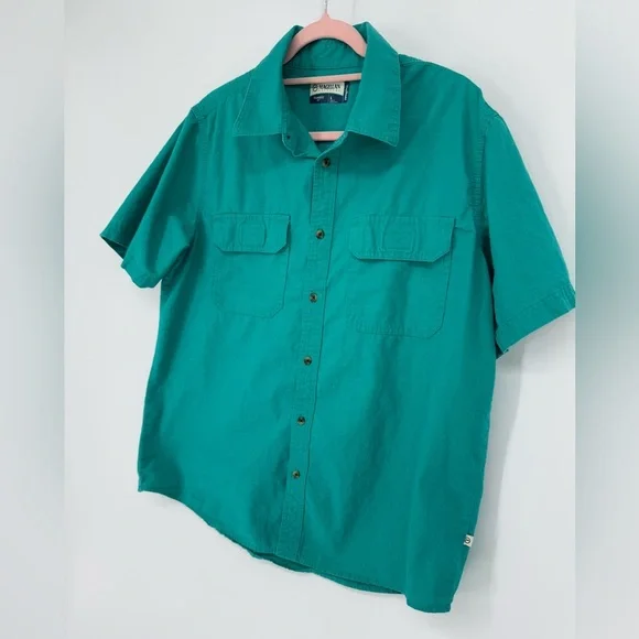 Magellan Outdoors Men's Turquoise Button Down Short Sleeve Shirt Size Large - Picture 2 of 5